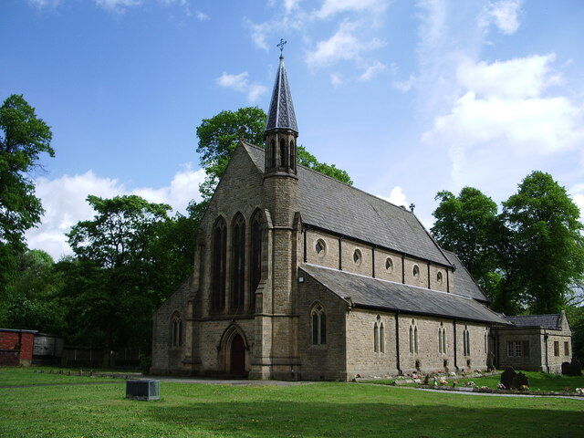 St Saviour's parish church, Ringley, Greater Manchester, seen from the west